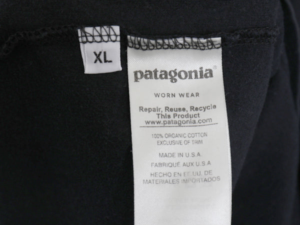 USA製 パタゴニア ロゴ プリント 半袖 Tシャツ メンズ XL / 19年製 アウトドア カットソー スリムフィット シンプル 薄手 大きいサイズ 黒