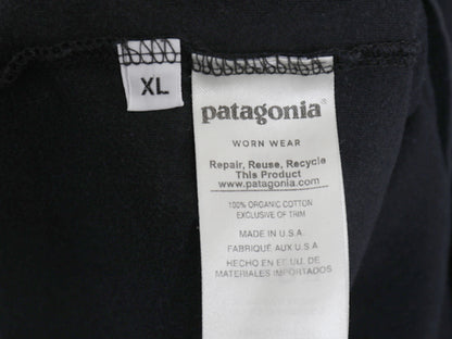USA製 パタゴニア ロゴ プリント 半袖 Tシャツ メンズ XL / 19年製 アウトドア カットソー スリムフィット シンプル 薄手 大きいサイズ 黒