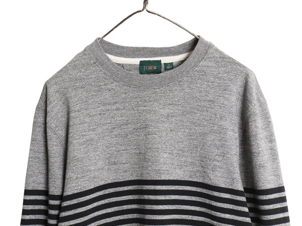 ジェイクルー ボーダー 長袖 Tシャツ メンズ S / オールド 復刻 巨人タグ ラガーシャツ タイプ ロンT コットン ストレッチ ツートン 灰 黒