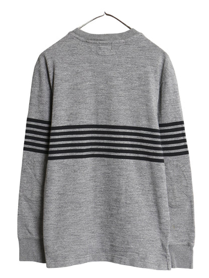 ジェイクルー ボーダー 長袖 Tシャツ メンズ S / オールド 復刻 巨人タグ ラガーシャツ タイプ ロンT コットン ストレッチ ツートン 灰 黒