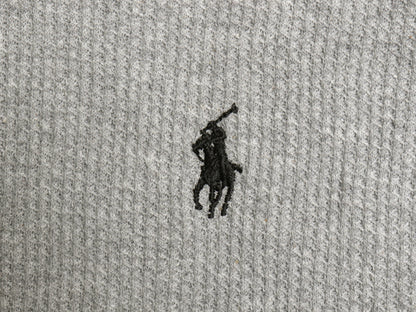 デッドストック 00s ポロ ラルフローレン 長袖 サーマル Tシャツ メンズ M / オールド ロンT ワッフル カットソー ストレッチ コットン 灰