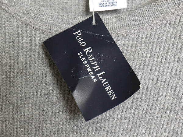 デッドストック 00s ポロ ラルフローレン 長袖 サーマル Tシャツ メンズ M / オールド ロンT ワッフル カットソー ストレッチ コットン 灰