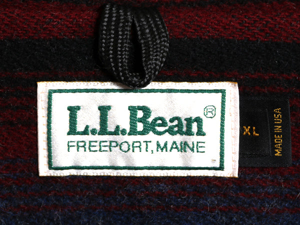 80s USA製 ★ エルエルビーン ネイティブ ラグ ジャケット メンズ XL ヴィンテージ ウール ブランケット ボーダー アウトドア 大きいサイズ