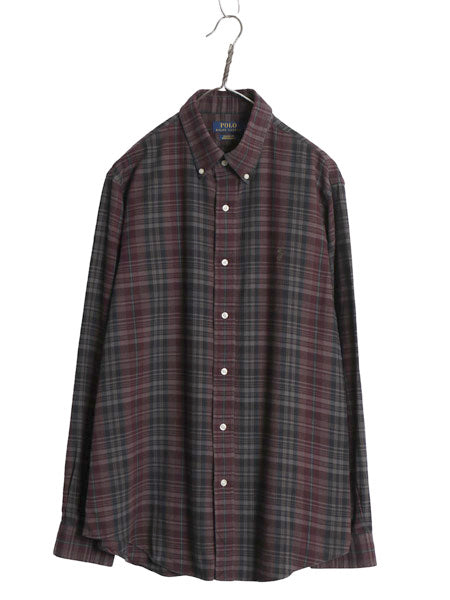ラルフローレン チェック 長袖 ボタンダウン シャツ メンズ L ポロ CLASSIC FIT PERFORMANCE ワンポイント ポニー カジュアル マルチカラー