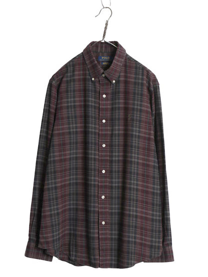 ラルフローレン チェック 長袖 ボタンダウン シャツ メンズ L ポロ CLASSIC FIT PERFORMANCE ワンポイント ポニー カジュアル マルチカラー