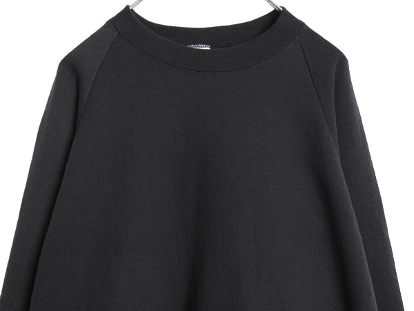 90s フルーツオブザルーム 無地 スウェット メンズ XXXL / 古着 オールド トレーナー 裏起毛 ブランク 大きいサイズ ラグラン シンプル 黒
