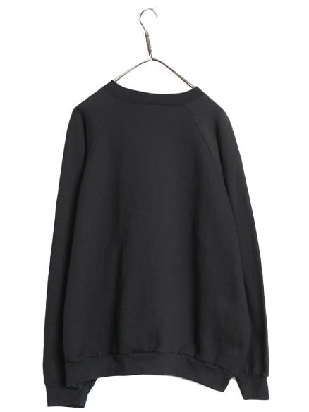 90s フルーツオブザルーム 無地 スウェット メンズ XXXL / 古着 オールド トレーナー 裏起毛 ブランク 大きいサイズ ラグラン シンプル 黒