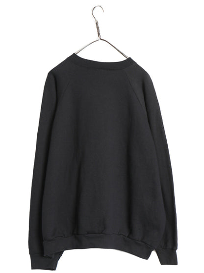 90s フルーツオブザルーム 無地 スウェット メンズ XXXL / 古着 オールド トレーナー 裏起毛 ブランク 大きいサイズ ラグラン シンプル 黒