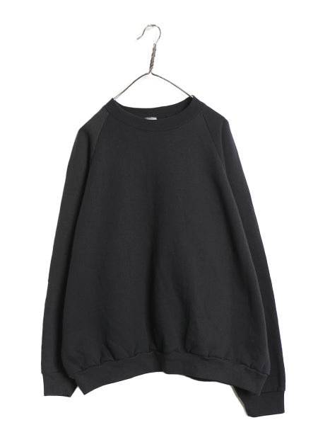 90s フルーツオブザルーム 無地 スウェット メンズ XXXL / 古着 オールド トレーナー 裏起毛 ブランク 大きいサイズ ラグラン シンプル 黒