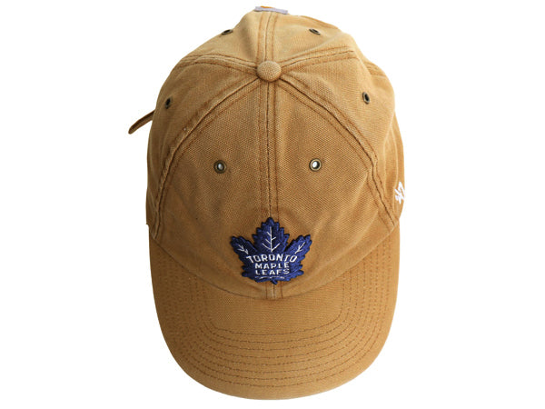 47brand カーハート メープルリーフス ベースボール キャップ フリーサイズ NHL オフィシャル 帽子 コットン ワーク スペシャル コラボ 茶