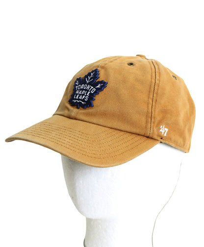 47brand カーハート メープルリーフス ベースボール キャップ フリーサイズ NHL オフィシャル 帽子 コットン ワーク スペシャル コラボ 茶