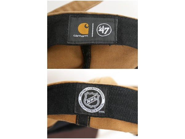 47brand カーハート メープルリーフス ベースボール キャップ フリーサイズ NHL オフィシャル 帽子 コットン ワーク スペシャル コラボ 茶