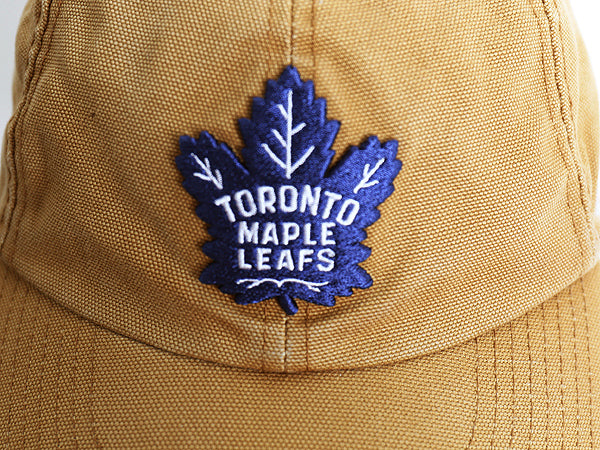 47brand カーハート メープルリーフス ベースボール キャップ フリーサイズ NHL オフィシャル 帽子 コットン ワーク スペシャル コラボ 茶