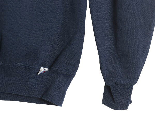 90s USA製 ラッセル 無地 スウェット メンズ レディース XL オールド トレーナー 前V 裏起毛 大きいサイズ ワンポイント ブランク ネイビー
