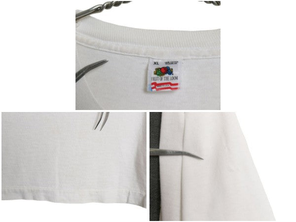 90s USA製 アート イラスト プリント 半袖 Tシャツ メンズ XL / オールド シングルステッチ グラフィック ヘビーウェイト 大きいサイズ 白
