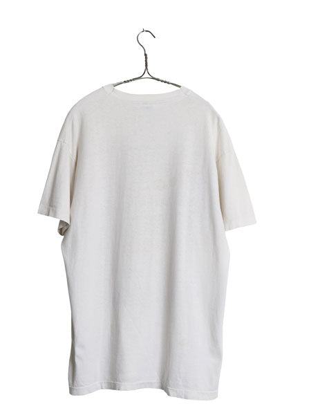 90s USA製 アート イラスト プリント 半袖 Tシャツ メンズ XL / オールド シングルステッチ グラフィック ヘビーウェイト 大きいサイズ 白