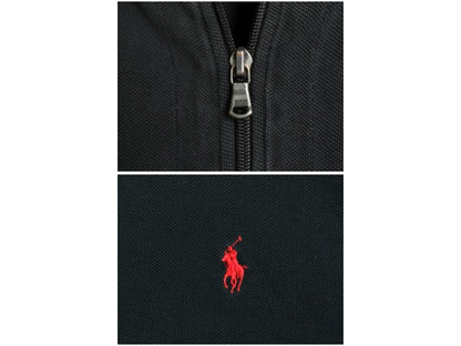 00s ポロ ラルフローレン フルジップ 鹿の子 フード パーカー メンズ XL / オールド スウェット トレーナー ワンポイント 大きいサイズ 黒