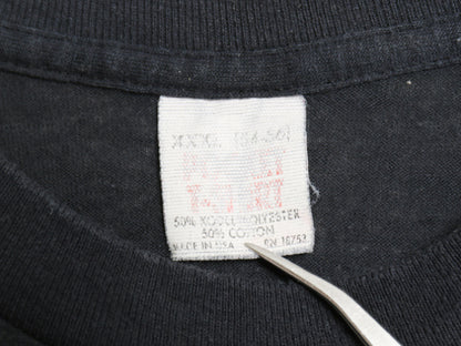 80s USA製 ポケット付き 無地 半袖 Tシャツ メンズ XXXL / ヴィンテージ ポケT ブランク ソリッド トップス カットソー 大きいサイズ 黒
