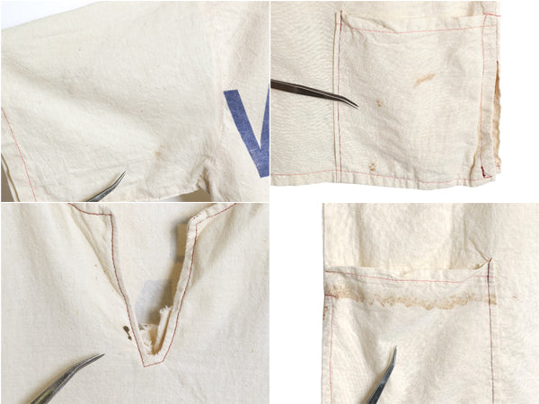70s 80s ハンドメイド ★ フラワーサック プルオーバー シャツ メンズ XL 程/ ヴィンテージ Tシャツ コットン スキッパー Vネック 企業物