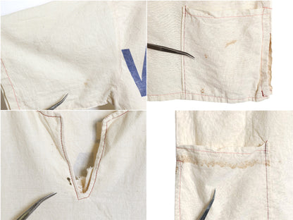 70s 80s ハンドメイド ★ フラワーサック プルオーバー シャツ メンズ XL 程/ ヴィンテージ Tシャツ コットン スキッパー Vネック 企業物