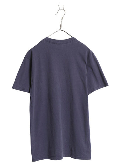 90s USA製 ひまわり アート イラスト プリント Tシャツ メンズ レディース M オールド フラワー グラフィック ヘビーウェイト コットン 紺