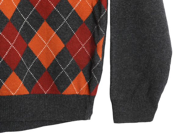 ブルックスブラザーズ アーガイル ニット セーター メンズ XL 古着 スコットランド製 ラム ウール Vネック シンプル 大きいサイズ ゆったり