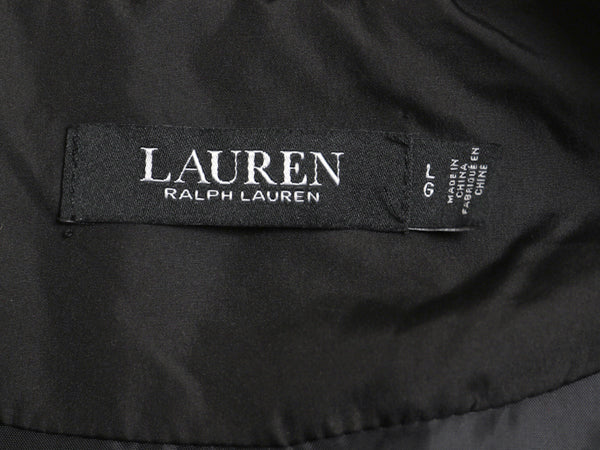 ローレン ラルフローレン 中綿 ナイロン キルティング ジャケット レディース L / 古着 ポロ ハーフ コート ジャンパー ライナー付き 黒