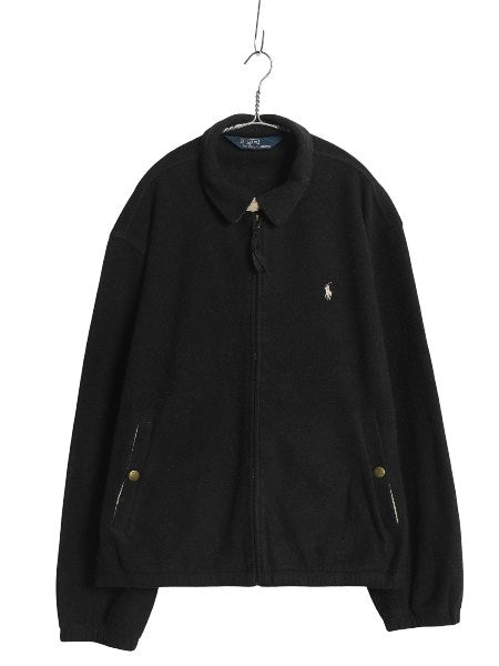 00s ポロ ラルフローレン フリース スイングトップ ジャケット メンズ XL 古着 オールド ブルゾン フルジップ ジャンパー 大きいサイズ 黒