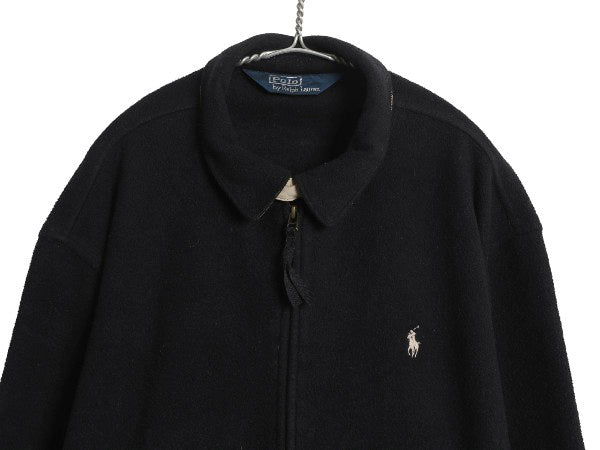 00s ポロ ラルフローレン フリース スイングトップ ジャケット メンズ XL 古着 オールド ブルゾン フルジップ ジャンパー 大きいサイズ 黒