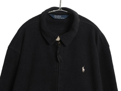 00s ポロ ラルフローレン フリース スイングトップ ジャケット メンズ XL 古着 オールド ブルゾン フルジップ ジャンパー 大きいサイズ 黒