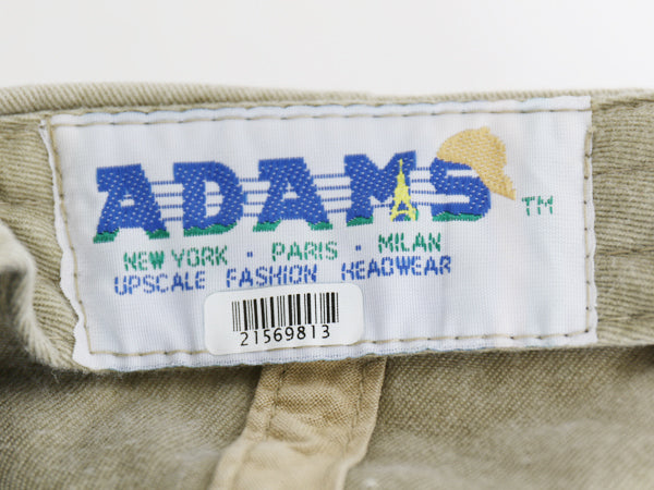 デッドストック 90s  ADAMS 企業 パロディ キャラクター 刺繍 ベースボールキャップ フリーサイズ 帽子 コットン ウォッシュ加工 ツートン