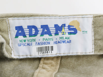 デッドストック 90s  ADAMS 企業 パロディ キャラクター 刺繍 ベースボールキャップ フリーサイズ 帽子 コットン ウォッシュ加工 ツートン