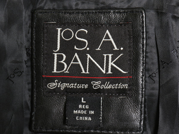 00s JOS.A.BANK 本革 レザー スイングトップ ジャケット メンズ L / オールド 革ジャン オールレザー シングル ライダース ジャンパー 黒