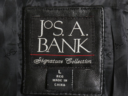 00s JOS.A.BANK 本革 レザー スイングトップ ジャケット メンズ L / オールド 革ジャン オールレザー シングル ライダース ジャンパー 黒