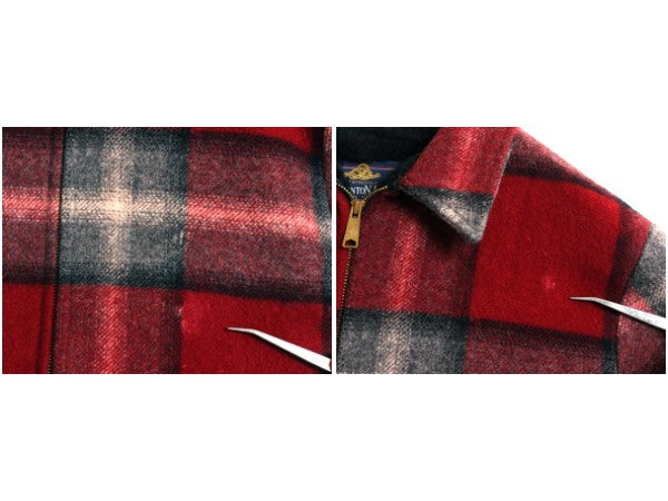 80s USA製 ウールリッチ チェック ウール ジャケット メンズ M / ヴィンテージ 裏 ボア パイル フリース フルジップ ブルゾン メイシーズ