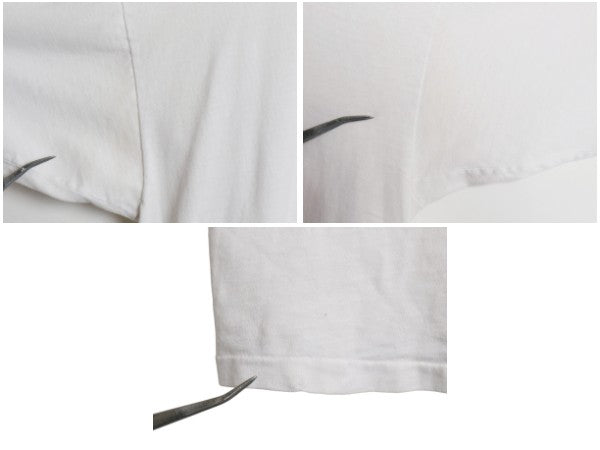 70s 80s USA製 ポケット付き 両面 カレッジ プリント Tシャツ メンズ XL ヴィンテージ ポケT シングルステッチ カットソー 大きいサイズ 白