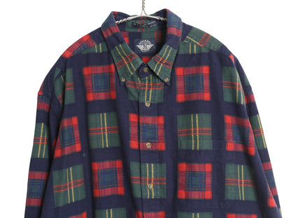 90s ドッカーズ リーバイス チェック プリント フランネル ボタンダウン シャツ メンズ XL オールド ネルシャツ マルチカラー 大きいサイズ