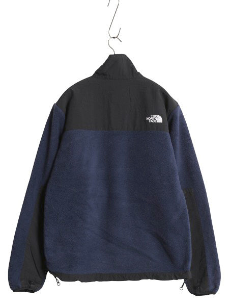 ノースフェイス デナリ ジャケット メンズ S 古着 アウトドア フリース ナイロン ブルゾン ハイネック フルジップ アウター ツートン 紺 黒