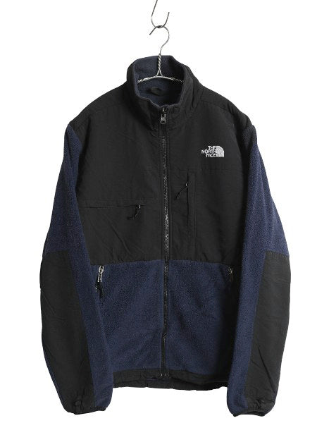 ノースフェイス デナリ ジャケット メンズ S 古着 アウトドア フリース ナイロン ブルゾン ハイネック フルジップ アウター ツートン 紺 黒