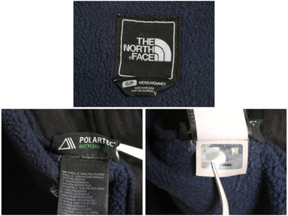 ノースフェイス デナリ ジャケット メンズ S 古着 アウトドア フリース ナイロン ブルゾン ハイネック フルジップ アウター ツートン 紺 黒