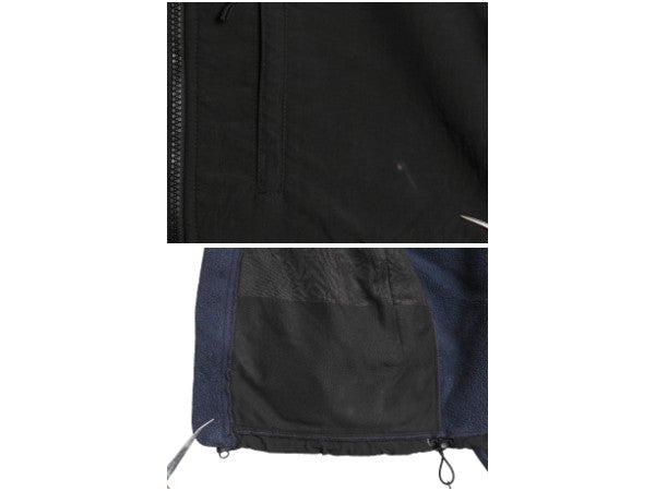 ノースフェイス デナリ ジャケット メンズ S 古着 アウトドア フリース ナイロン ブルゾン ハイネック フルジップ アウター ツートン 紺 黒