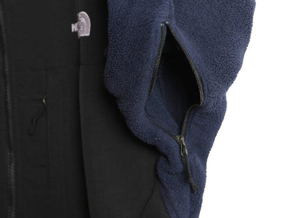 ノースフェイス デナリ ジャケット メンズ S 古着 アウトドア フリース ナイロン ブルゾン ハイネック フルジップ アウター ツートン 紺 黒