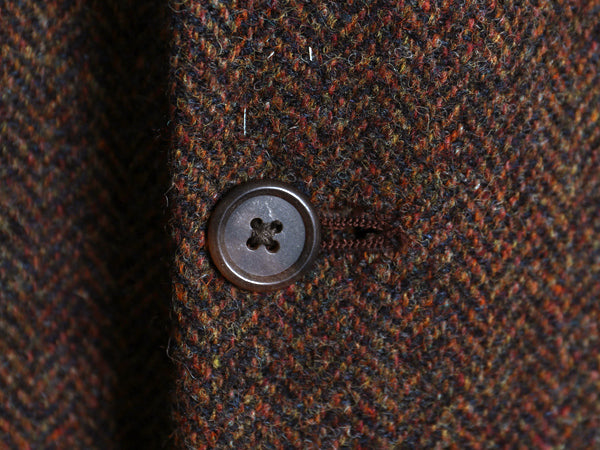 80s USA製 ランズエンド ハリスツイード テーラード ジャケット メンズ L 程/ 古着 ヴィンテージ ブレザー ウール ツイード ヘリンボーン