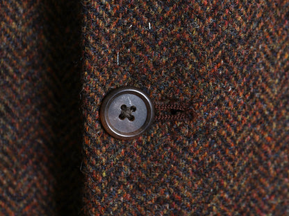 80s USA製 ランズエンド ハリスツイード テーラード ジャケット メンズ L 程/ 古着 ヴィンテージ ブレザー ウール ツイード ヘリンボーン