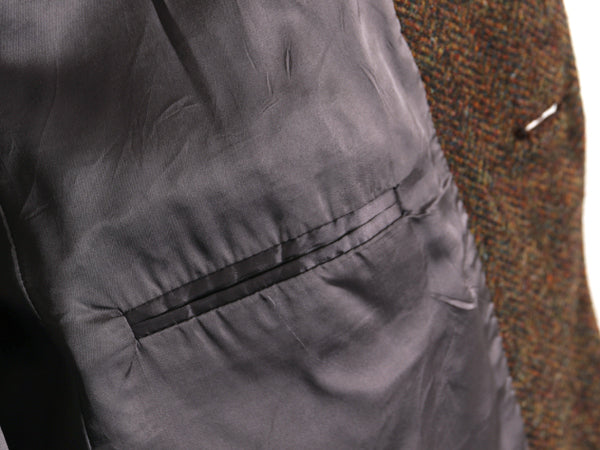 80s USA製 ランズエンド ハリスツイード テーラード ジャケット メンズ L 程/ 古着 ヴィンテージ ブレザー ウール ツイード ヘリンボーン