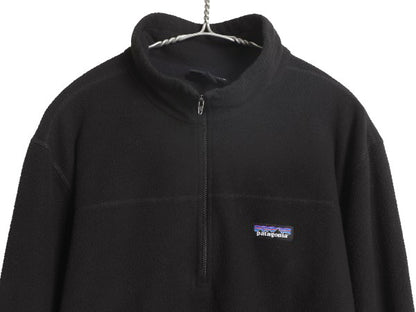 パタゴニア マイクロD ハーフジップ フリース プルオーバー メンズ L 19年製 ロンT 長袖 Tシャツ ハイネック アウトドア トップス ブラック