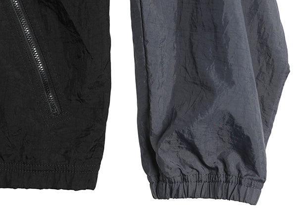 90s リーボック フルジップ ナイロン トラック ジャケット メンズ L 古着 オールド ウインドブレーカー ジャンパー ビッグ ロゴ刺繍 黒 灰