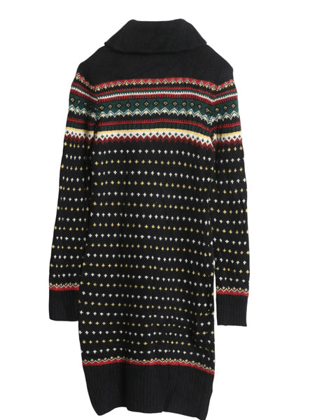 90s ラルフローレン ショールカラー ニット ワンピース レディース S オールド アンゴラ カシミヤ ウール セーター ミニ丈 フェアアイル 黒