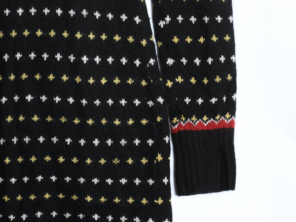 90s ラルフローレン ショールカラー ニット ワンピース レディース S オールド アンゴラ カシミヤ ウール セーター ミニ丈 フェアアイル 黒