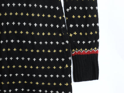90s ラルフローレン ショールカラー ニット ワンピース レディース S オールド アンゴラ カシミヤ ウール セーター ミニ丈 フェアアイル 黒